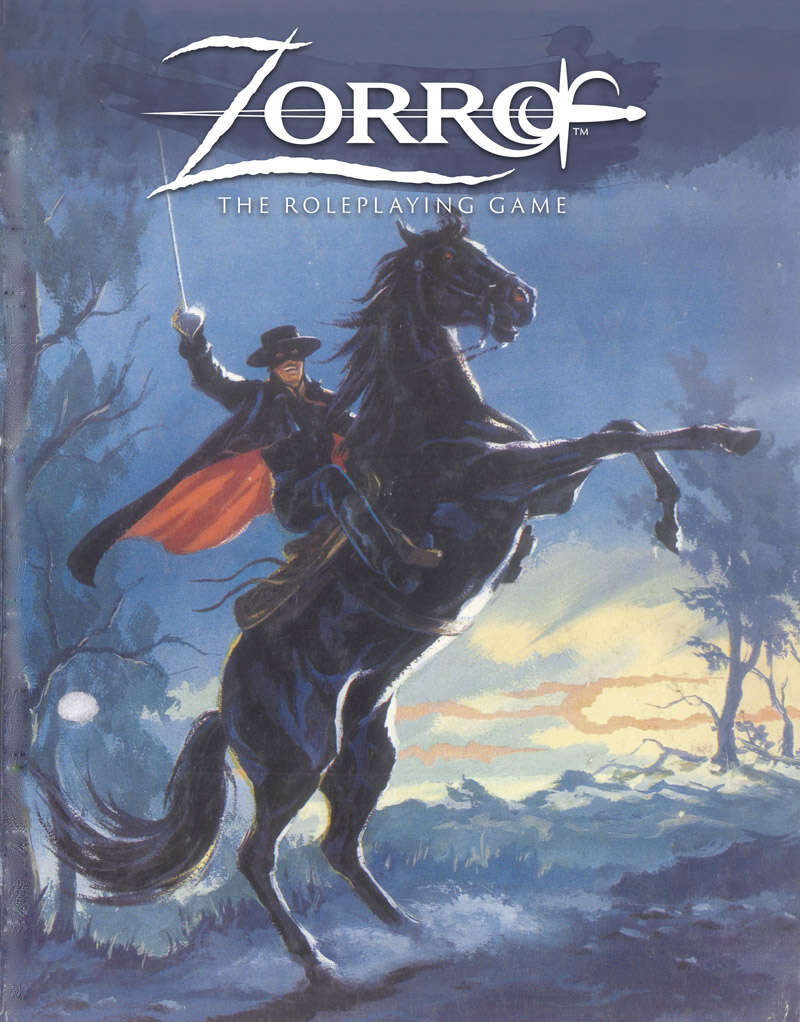 JOIN ZORRO'S LEGION AND PROTECT THE DOWNTRODDEN! Zorro™: The Roleplaying Game gives you all the tools and information you need to experience the swashbuckling, dramatic, and cinematic action of the legends and stories of Zorro!  Players will be able to work alongside Zorro as part of Zorro’s Legion, or even take on the role of the legendary hero