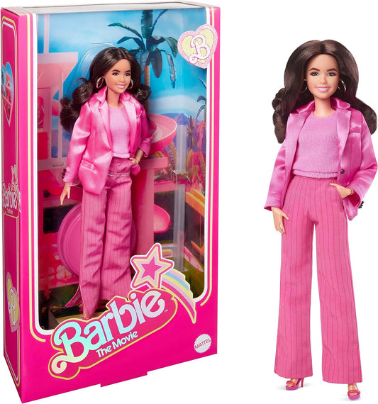 Barbie The Movie Doll, Gloria Collectible Wearing Three-Piece Pink Power Pantsuit 