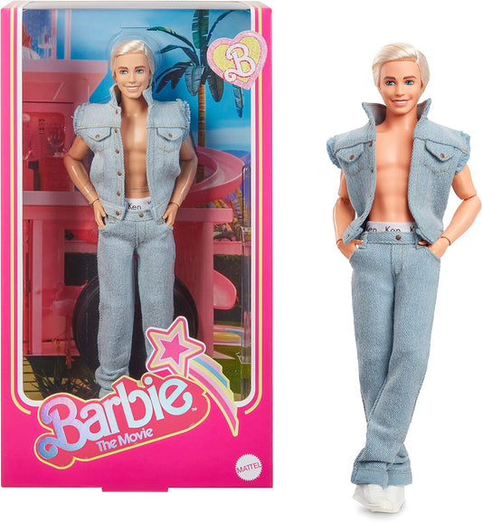 Barbie The Movie Collectible Ken Doll Wearing All-Denim Matching Set Original Ken Signature Underwear