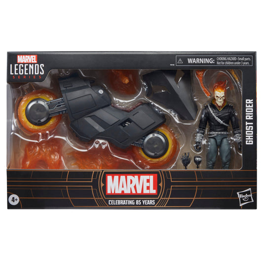  6-inch scale Marvel figures are fully articulated with poseable head, arms, and legs. Marvel action figure set comes with Hell Cycle bike and 9 accessories