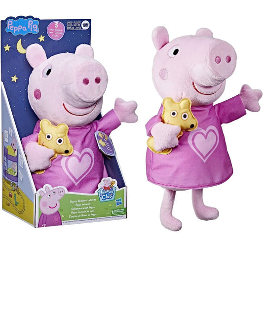 Peppa Pig Peppa’s Bedtime Lullabies Singing Plush Doll with Teddy Bear Sleep Toy