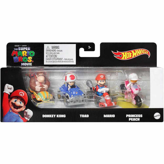 Hot Wheels Mario Kart 4 Pack - The Super Mario Bros Movie