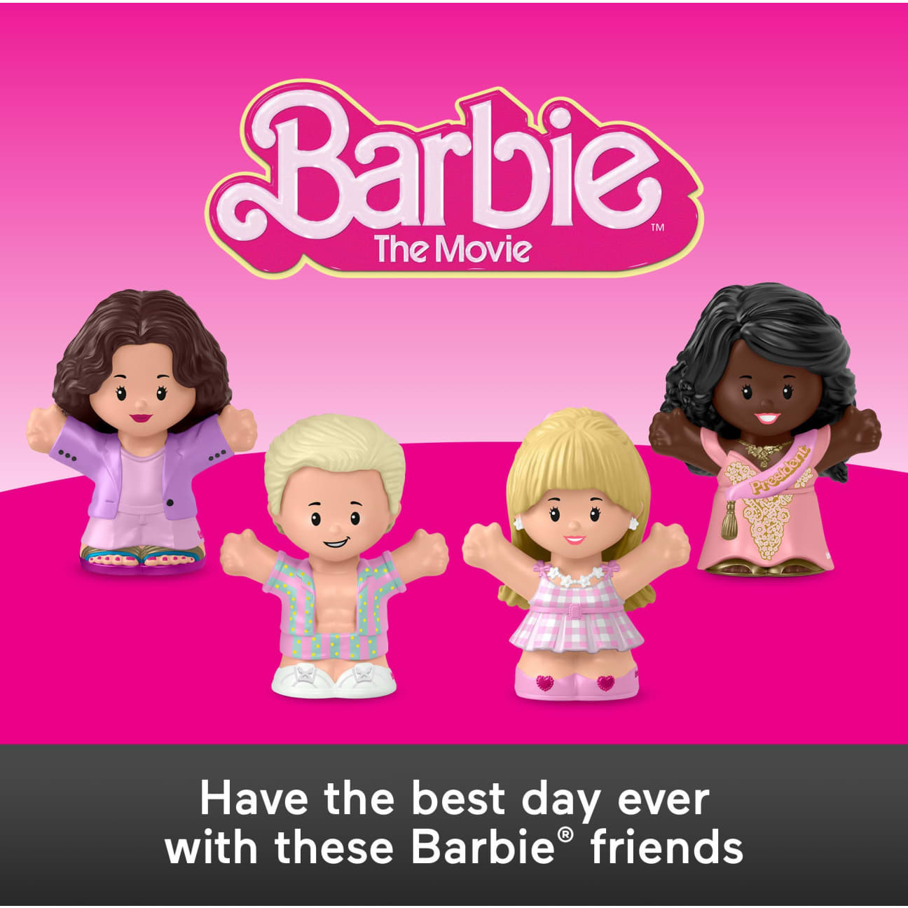 Little People Collector Barbie: the Movie Special Edition Set For Adults & Fans 4 Figures