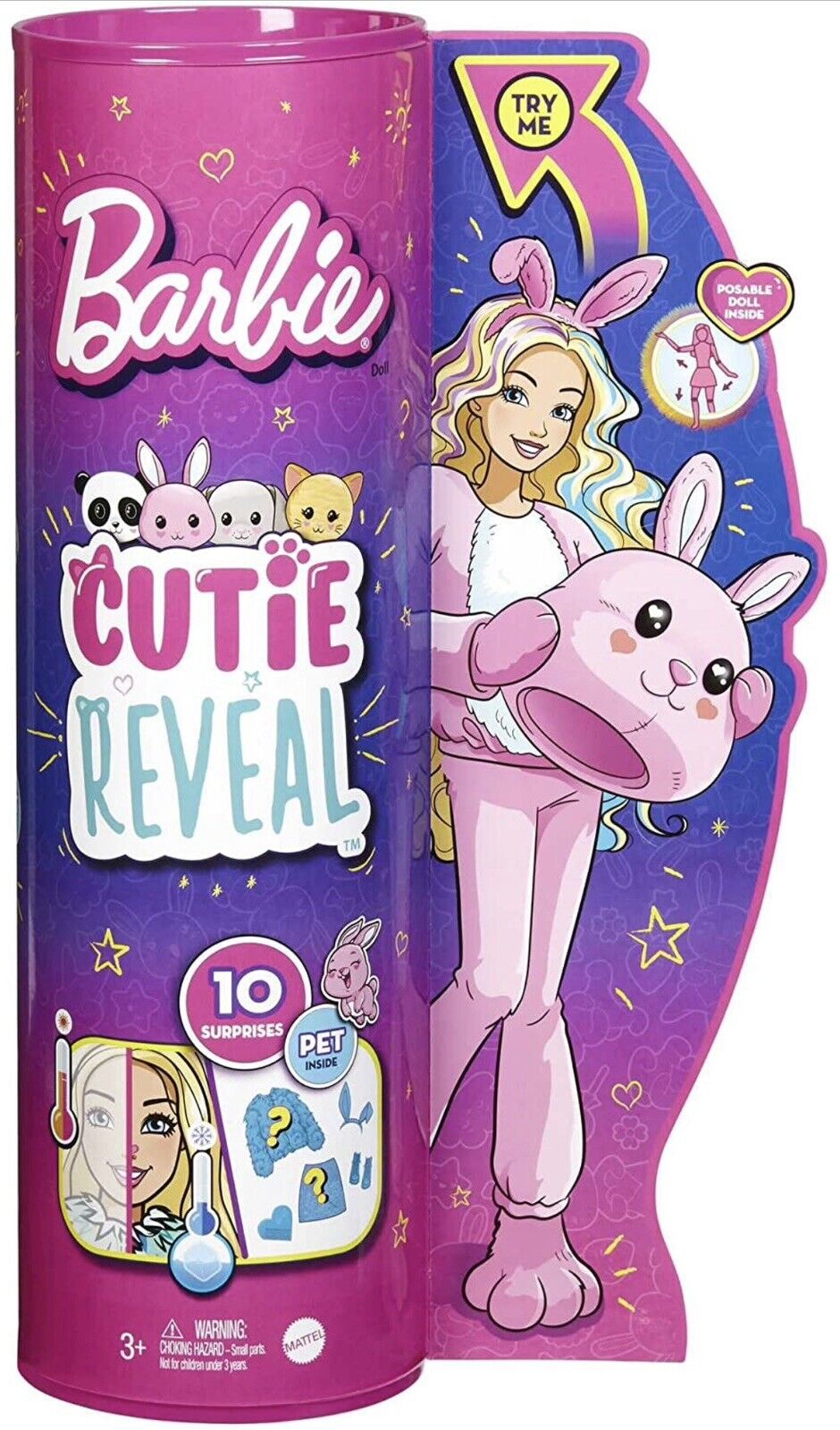 Barbie Doll Cutie Reveal Puppy Plush Costume Doll with 10 Surprises Mini