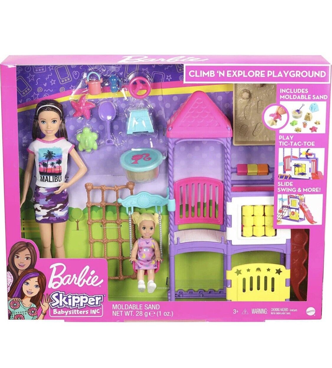 Barbie Skipper Babysitters Inc. Climb 'n Explore Playground Dolls and Playset