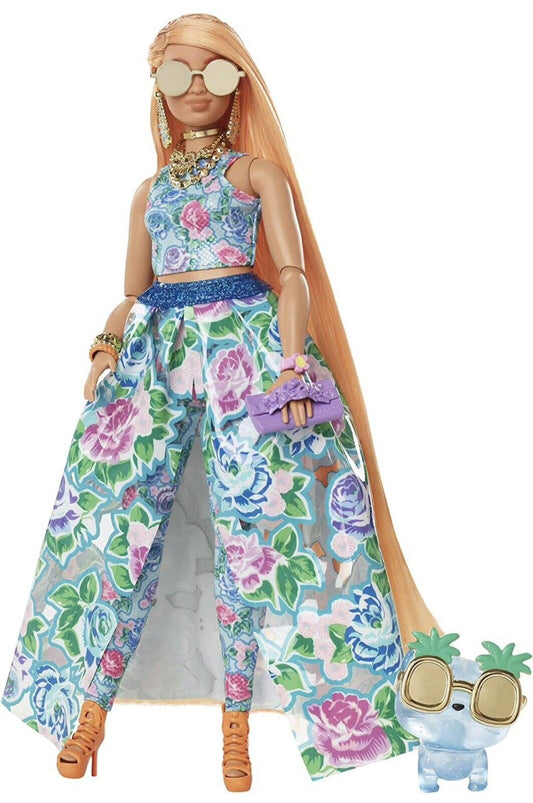 Barbie Extra Fancy Doll Glam Fashion Gown Pet Kitten and Accessories