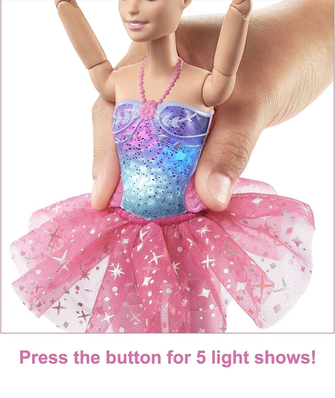 Barbie Dreamtopia Twinkle Lights Ballerina Dancing Doll HLC25 Lights Up & Twirls