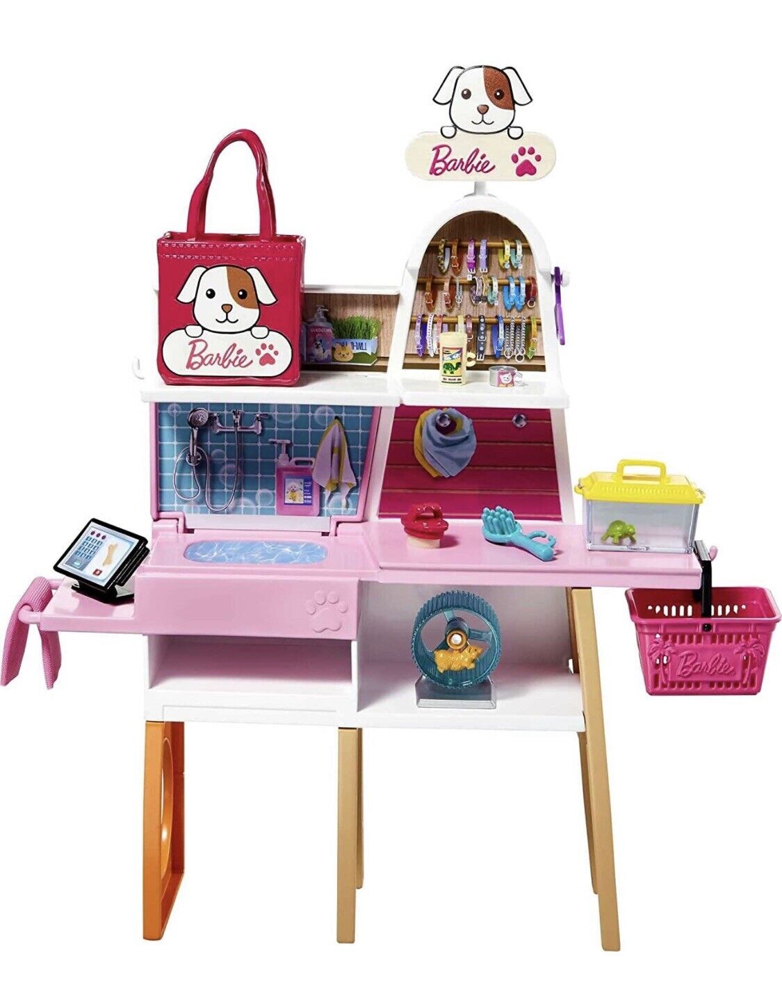 Barbie Doll pets puppy reveal house kitchen toys