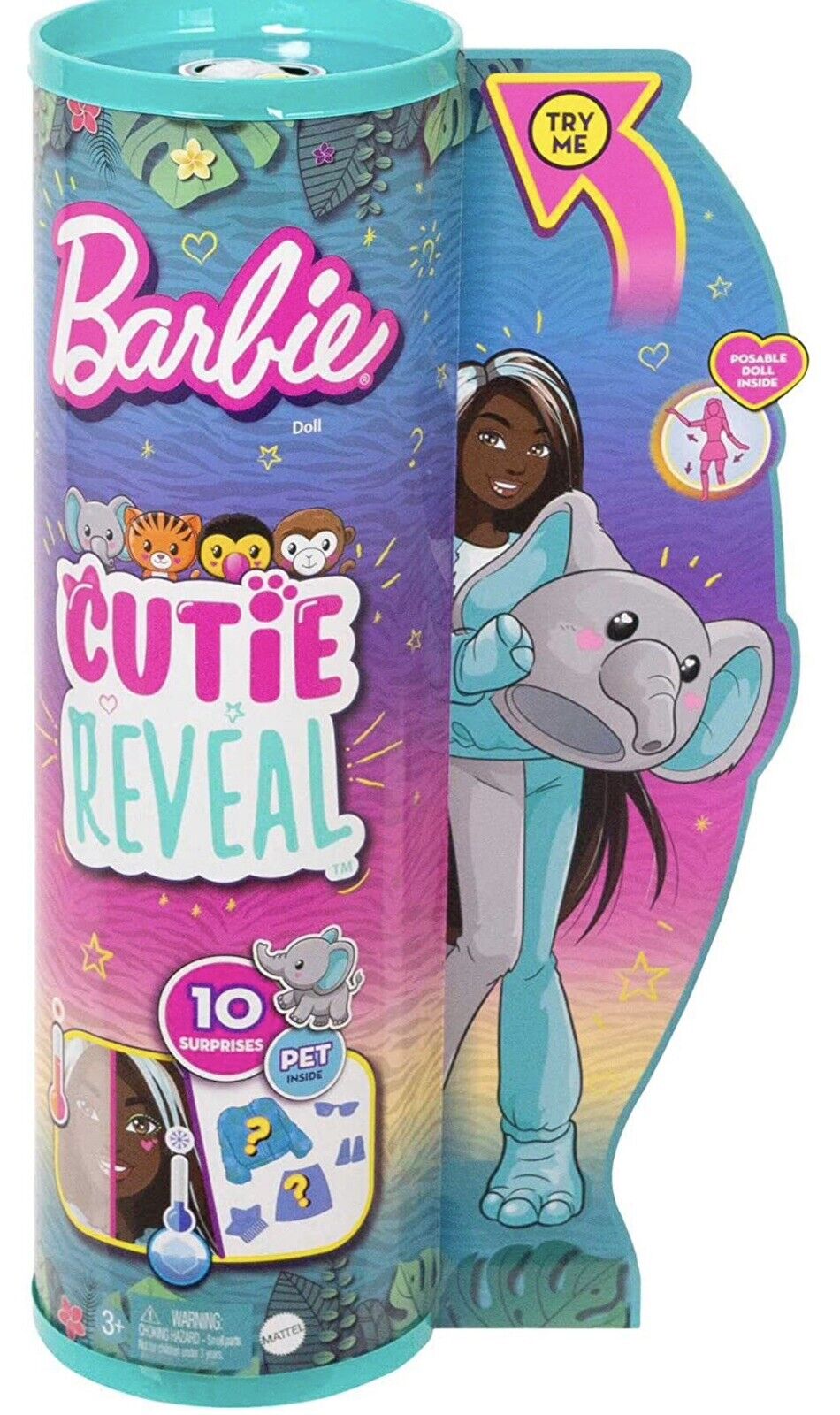 Barbie Cutie Reveal Jungle Series Elephant Doll