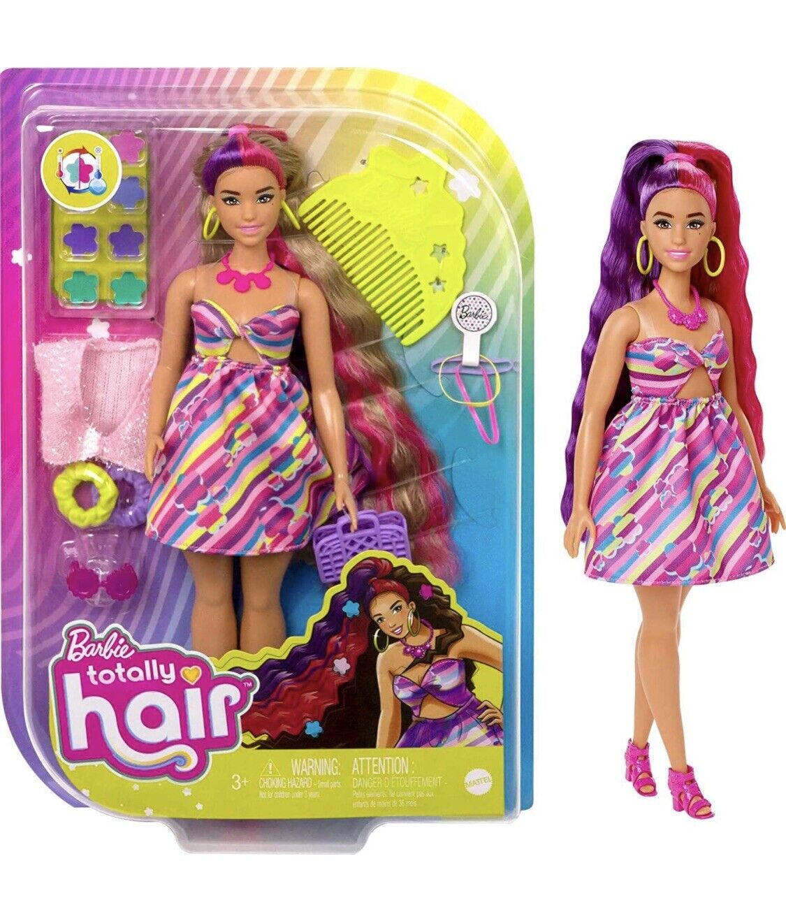 Barbie Totally Hair Flower-Themed Brunette Doll