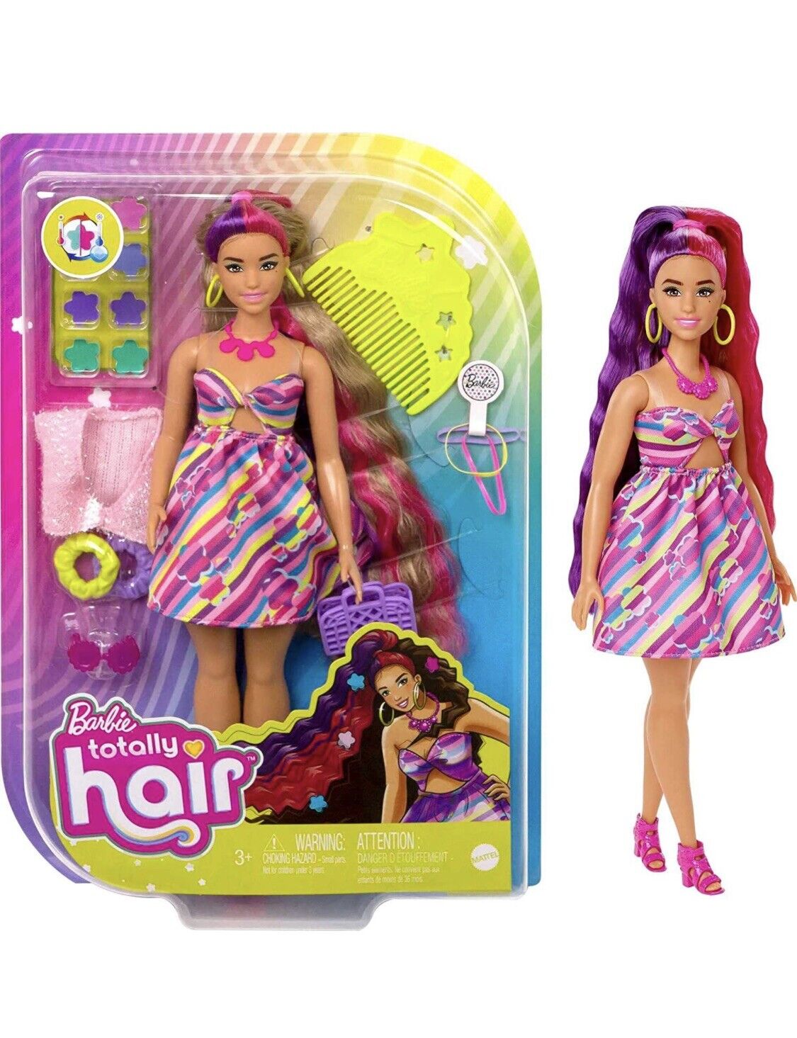 cheap barbie dolls Barbie Totally Hair Flower-Themed Brunette Doll