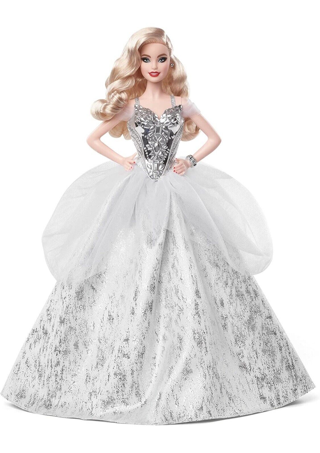 Barbie Signature 2021 Holiday Doll in Silver Gown