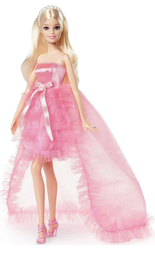 Barbie Doll, Kids Toys, Barbie Birthday Wishes Doll, Blonde in Pink Satin