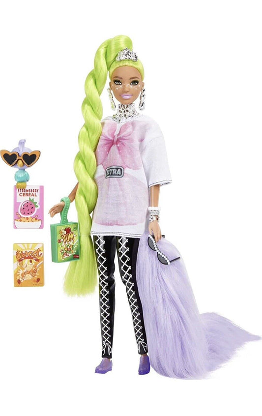 Barbie Extra Fashion Doll with Neon Green Hair And Accessories