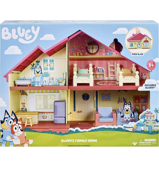 Bluey Home Playset 6.35cm Poseable Figures Playset with Piece Count Miniatures