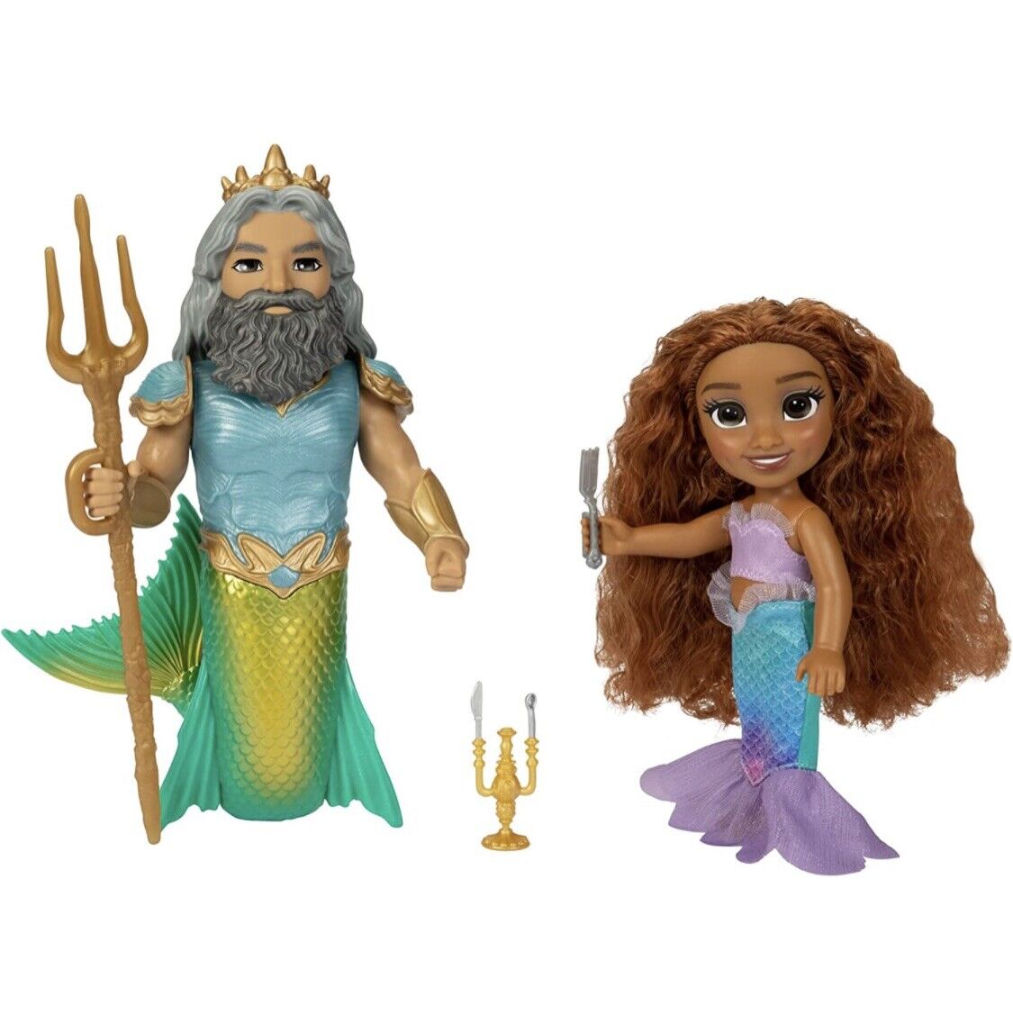 Disney the Little Mermaid Ariel Doll and King Triton Petite Gift Set