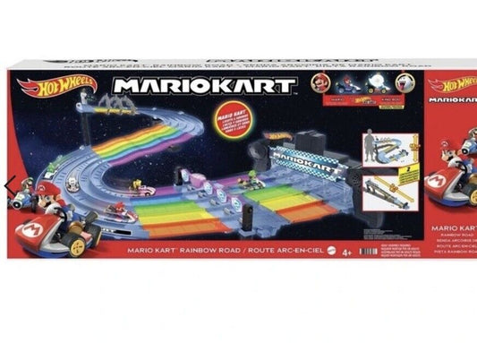 Hot Wheels Mario Kart Rainbow Road Race Track
