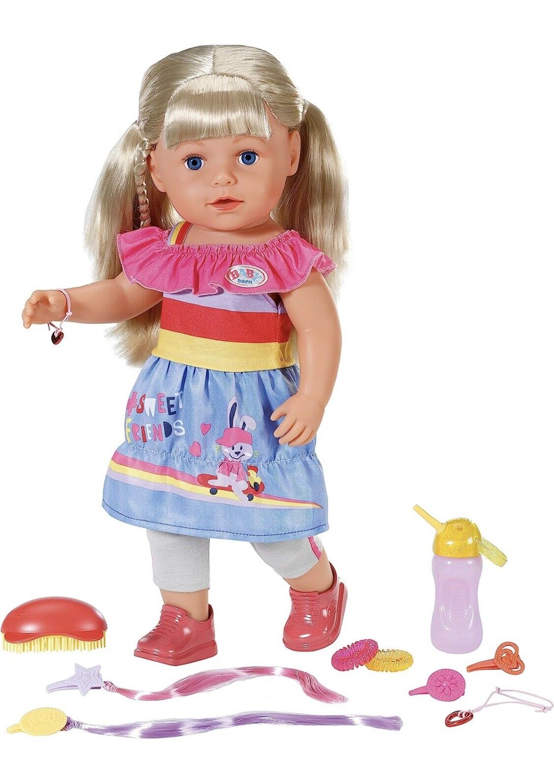 Baby Born Sister 43 cm Doll with Lifelike Function and Long Blonde Hair