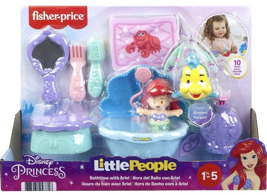 Fisher-Price Little People Disney Princess Bathtime with Ariel, 10-Piece