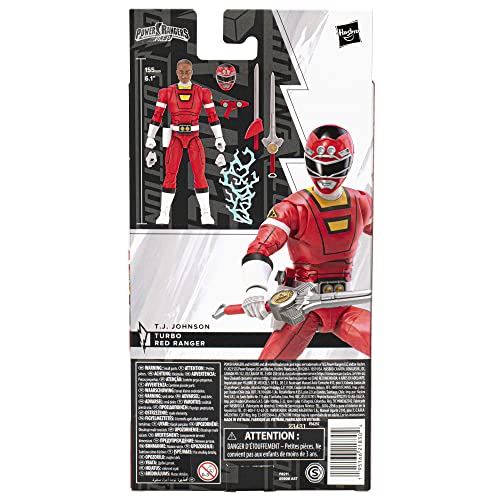 Power Rangers Lightning Collection Turbo Red Ranger 6-Inch Premium Collectible Action Figure Toy with Accessories, Kids Ages 4 and Up