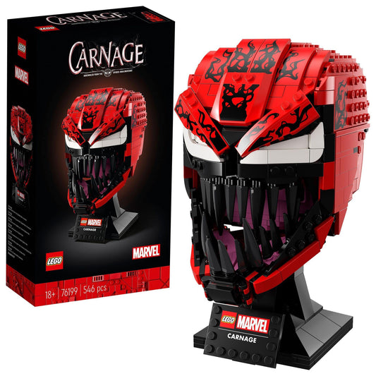 LEGO 76199 Marvel Spider-Man Carnage Mask Building Set for Adults, Collectible Display Model Gift Idea