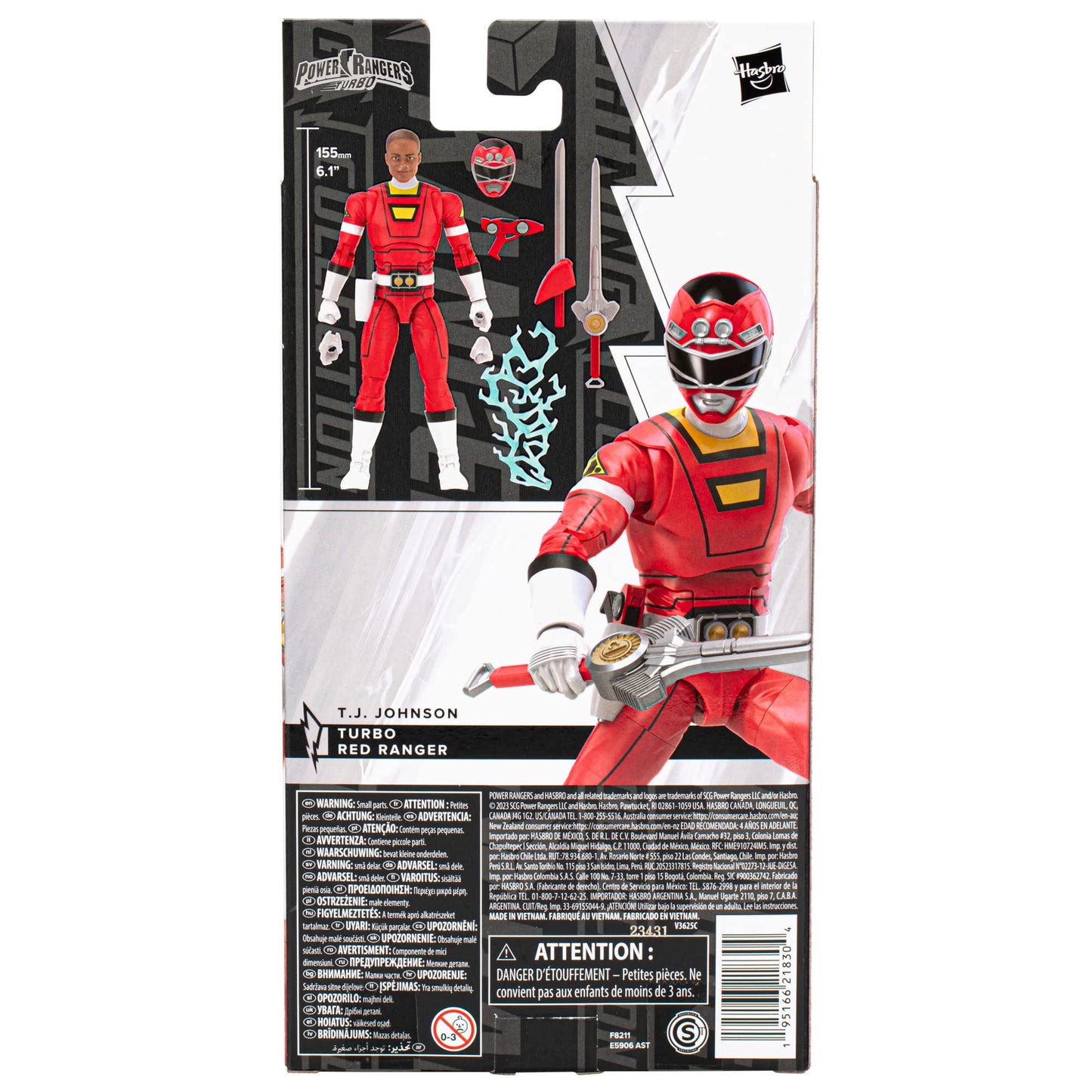 Power Rangers Lightning Collection Turbo Red Ranger 6-Inch Premium Collectible Action Figure Toy with Accessories, Kids Ages 4 and Up