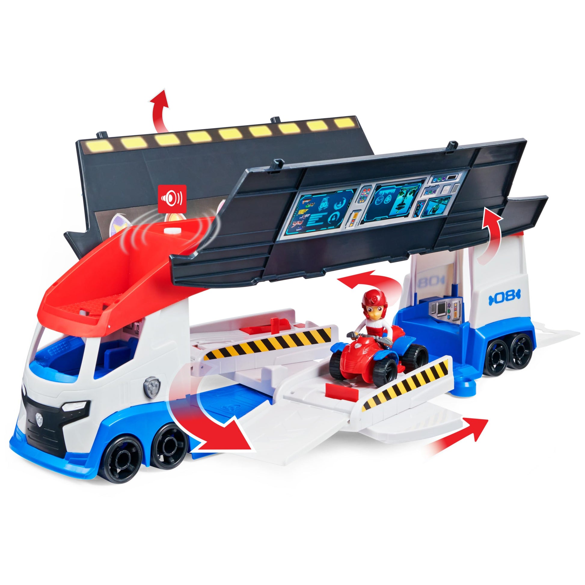 PAW PATROL, Transforming PAW Patroller with Dual Vehicle Launchers, Ryder Action Figure 