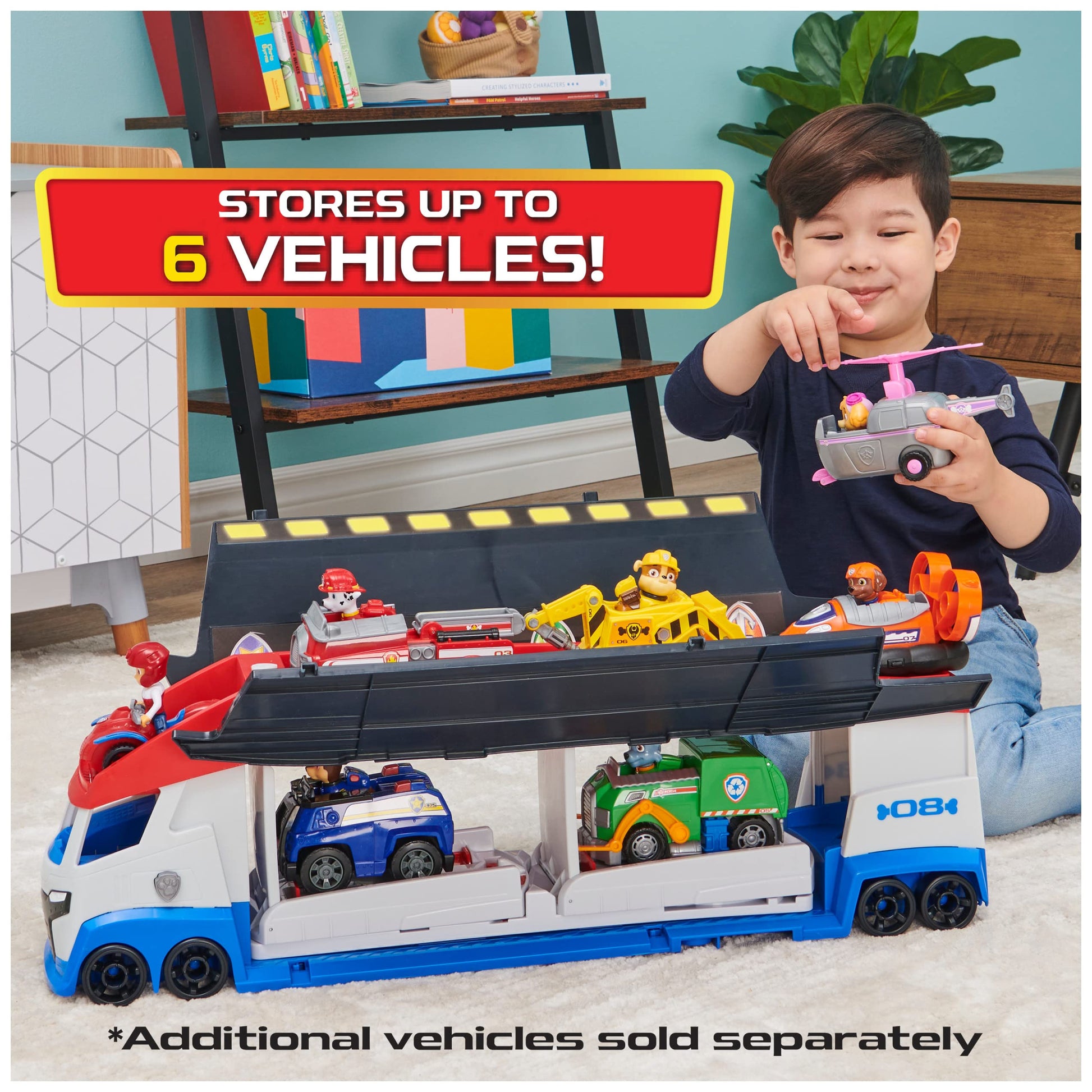 PAW PATROL, Transforming PAW Patroller with Dual Vehicle Launchers, Ryder Action Figure 